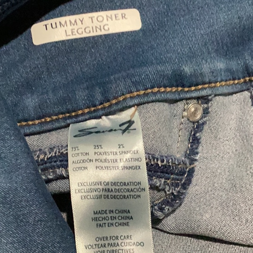 Seven7 Tummy Toner Denim Leggings - Size 6 - Picture 10 of 10